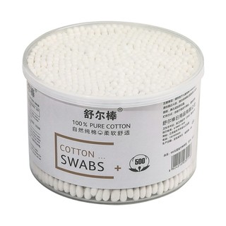 Hộp 500 tăm bông ráy tai, thân tăm gỗ 2 đầu chất liệu bông COTTON SWAB được khử khuẩn siêu sạch FETA