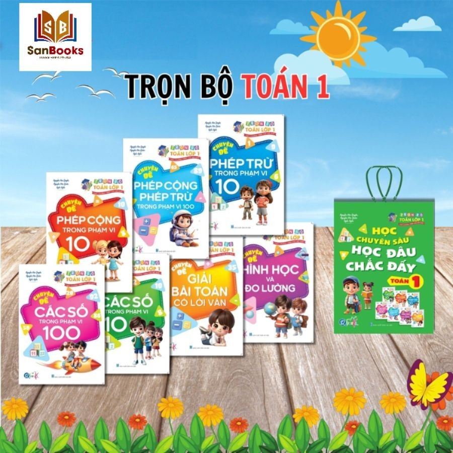 Ảnh Sách - Túi Trọn Bộ Toán và Tiếng Việt Lớp 1- Học chuyên sâu Học đâu chắc đấy - (14 quyển), Qbooks 2