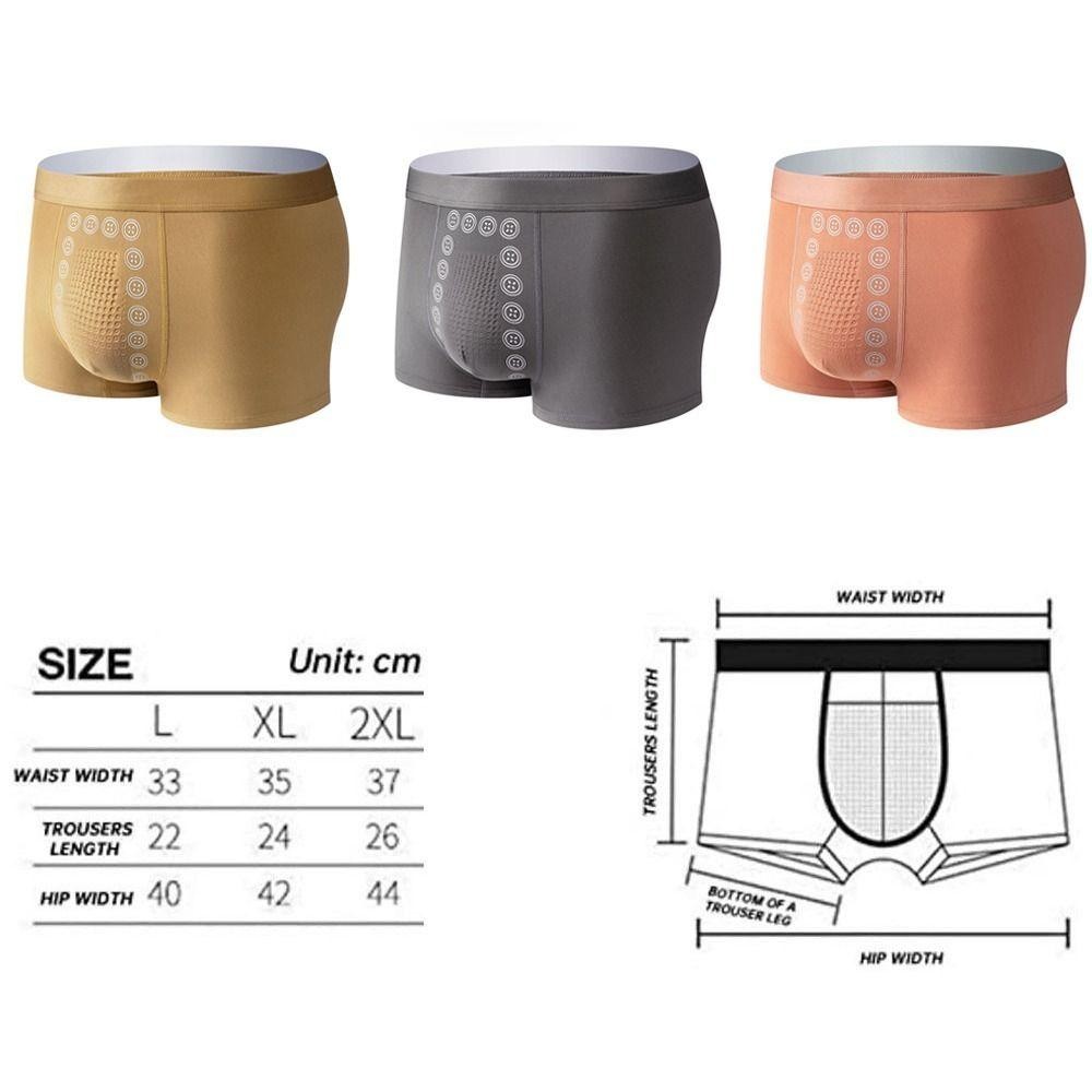 Quần lót nam trị liệu BORAGETE, Quần lót nam trị liệu bằng năng lượng thoáng khí đàn hồi, Quần lót nam bằng sợi Polyester lâu trôi chất lượng cao