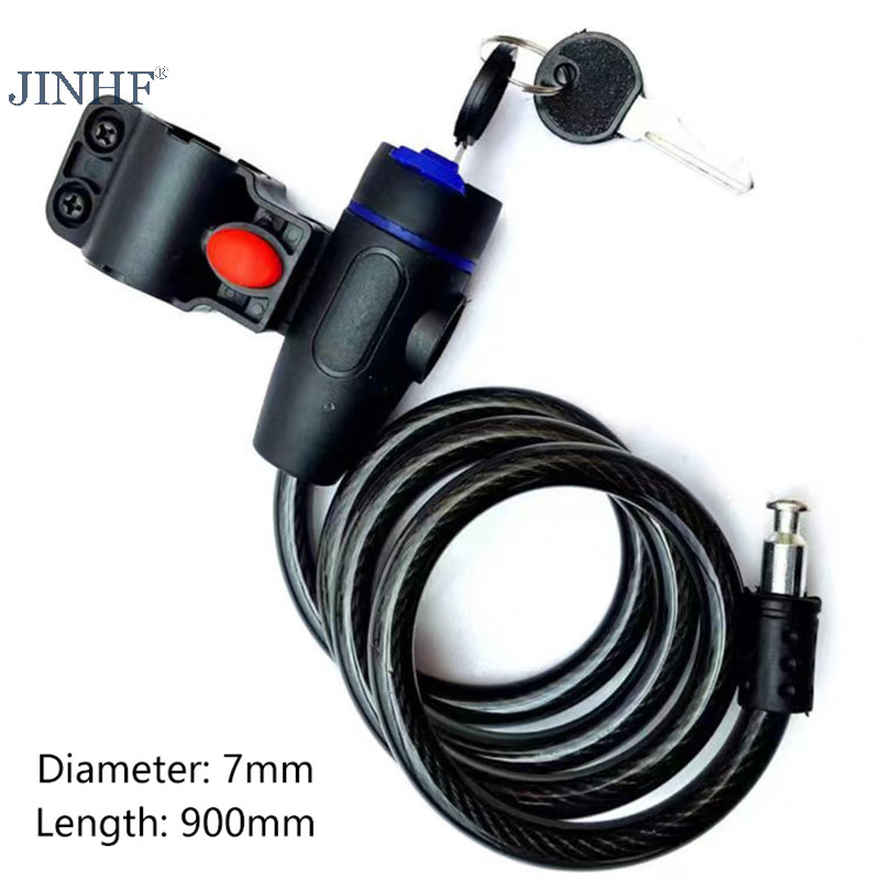 Jinhf Đa Năng Xe Máy Khóa Chống Trộm Đai 2 Chìa Khóa Cho Xe Đạp An Toàn Dây Thép Cáp Di Động Khóa Xe Điện Khóa Cáp HOT