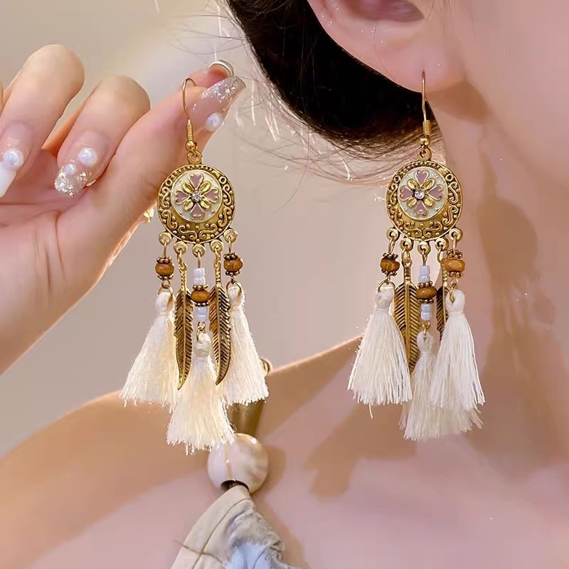 Bông Tai Phong Cách Dân Tộc Bohemian Cao Cấp, Nhẹ Nhàng Sang Trọng 2024