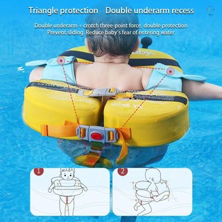 Hilivn) Mambobaby B505-27 Phao bơi dễ thương cho bé không bơm hơi Phao bơi cho bé Đồ bơi thân thiện với da mềm Phao huấn luyện viên bơi lội IPX8-Không thấm nước cho bé trai bé gái 2-8 tuổi