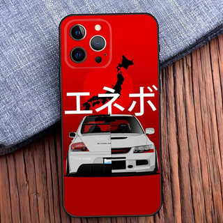 Ốp điện thoại E-Evo ô tô TK-1 J-JDM cho iPhone 16, 17,14,13,12,11, Pro, X, XS, Max, XR, Plus, Mini Soft Black Cover