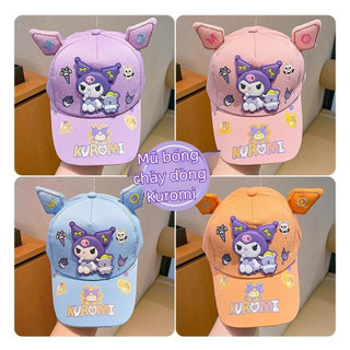 Mũ lưỡi trai trẻ em Kuromi tai mèo phong cách dễ thương cho bé gái