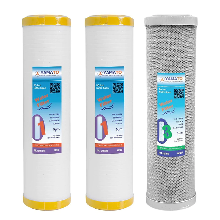 Combo 03 lõi lọc nước 1,3 (2 Lõi PP và lõi CTO)