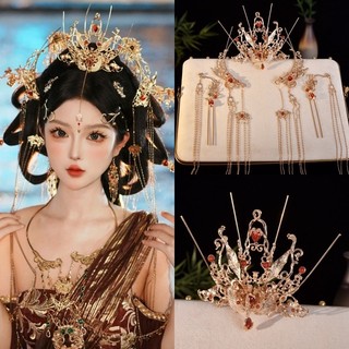 Phụ kiện tóc cổ điển Hanfu phong cách Đường/Tống, vương miện tóc nhà Minh, tua rua, đám cưới, cô dâu