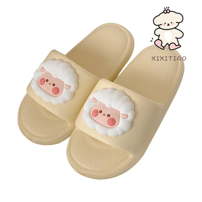 Xixitiao Dép Mùa Hè Nhà Thường Ngày Phong Cách Mới Thời Trang Đế Mềm Dễ Thương Cừu Nhỏ Nữ