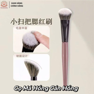 Cọ Đánh Má Hồng Cán Hồng, Lông Cọ Mềm Mịn, Tán Phấn Đều Màu, Phụ Kiện Trang Điểm