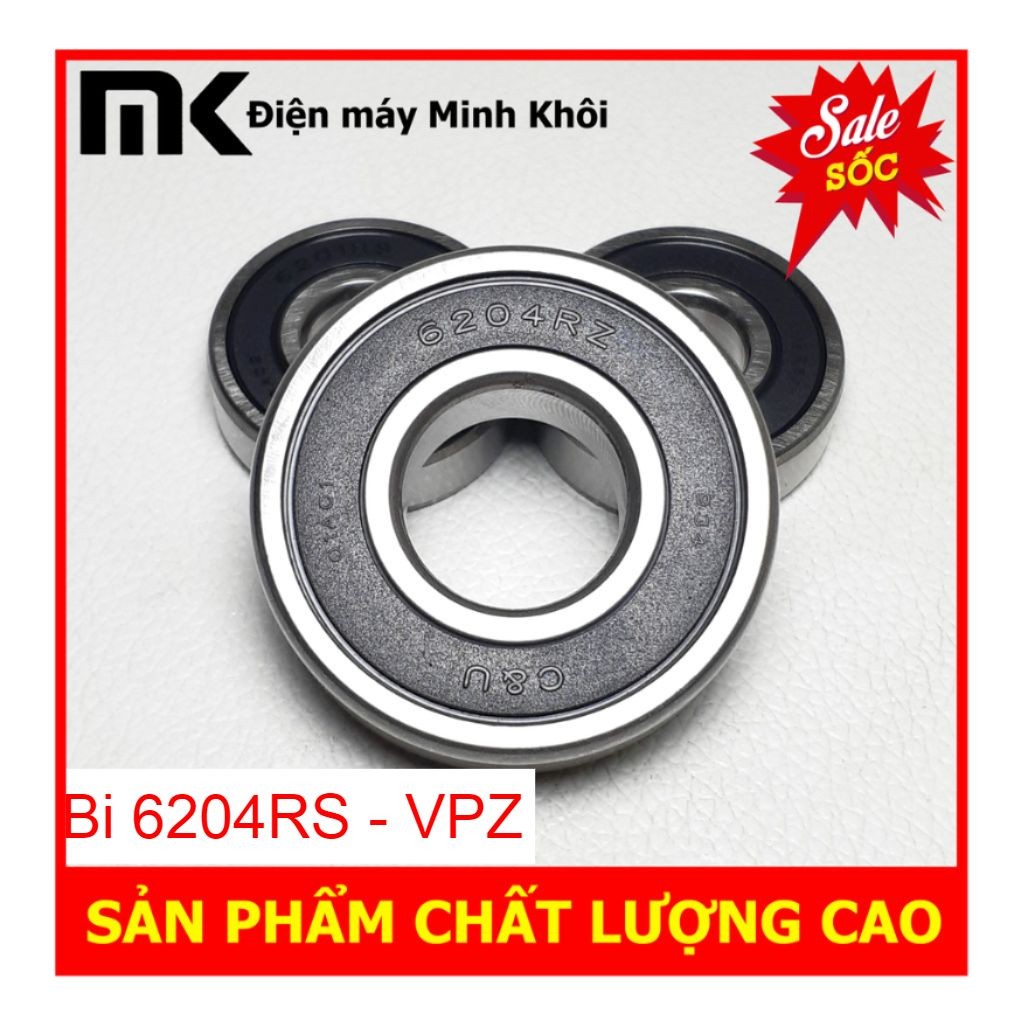 Bạc đạn - Vòng bi 6204RZ - VPZ chính hãng cho động cơ, mô tơ ...