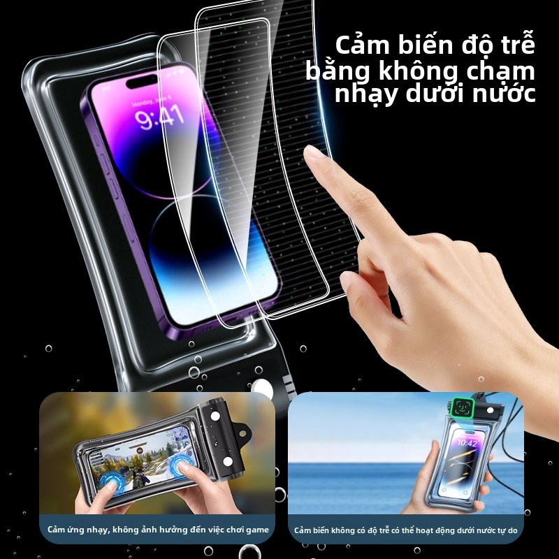 Túi điện thoại nổi chống nước, chống rơi, kín, màn cảm ứng nổi với túi khí cho bơi lội, đi bè, đi bè nước trắng