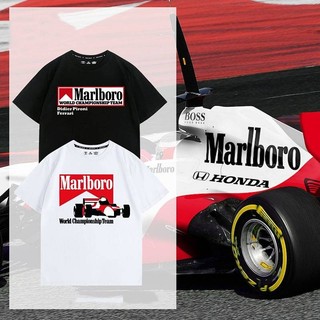 F1 Racing Marlboro Expedition Illustration Oldschool Vintage T-shirt Trendy Loose Summer Cotton Short Sleeve Men D8pP