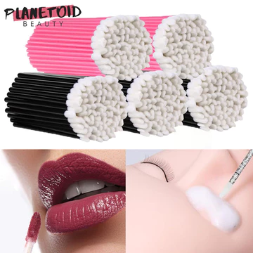 50 cây Cọ trang điểm môi dùng một lần Cọ làm sạch Cọ kéo dài mascara Cọ thoa son môi Dụng cụ trang điểm chuyên nghiệp
