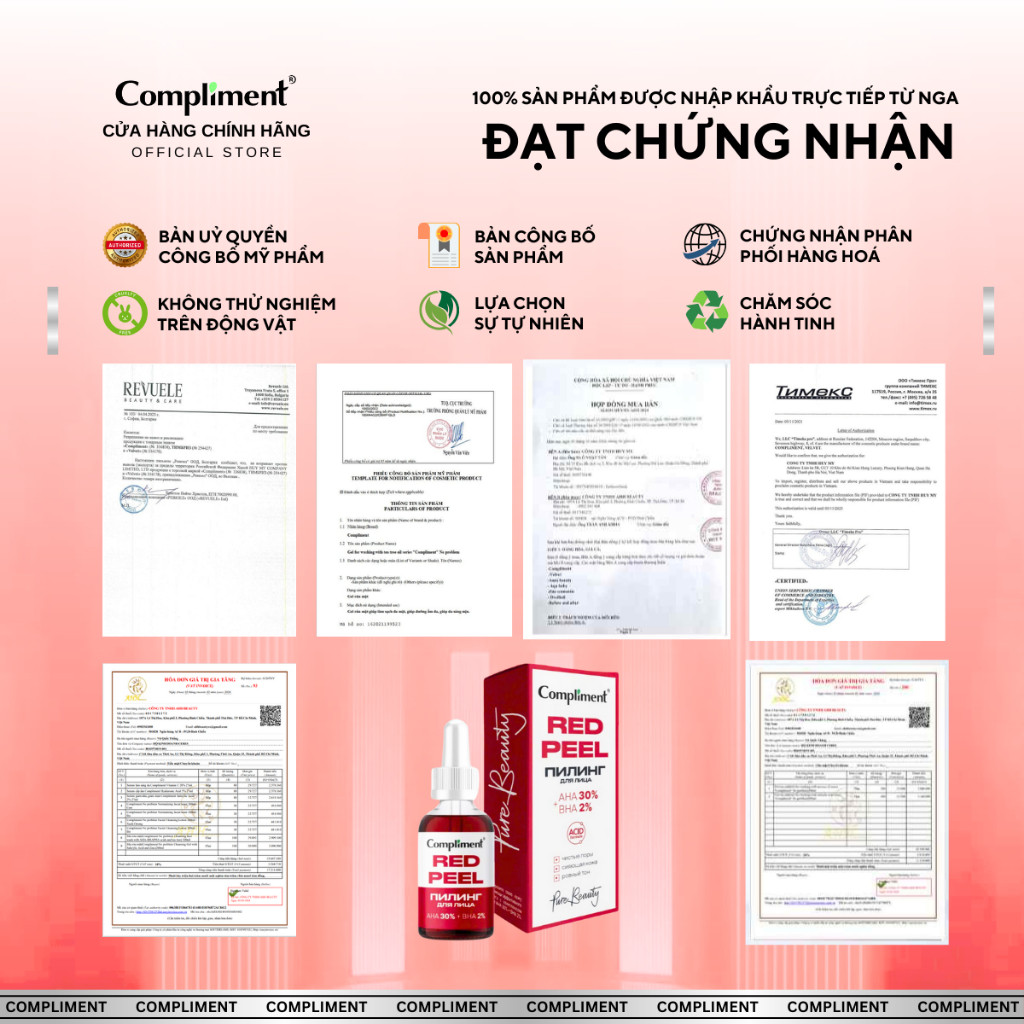 Ảnh Serum Compliment AHA 30% BHA 2%, Tẩy Tế Bào Chết Làm Sạch Sâu, Tái Tạo Da, Giảm Dầu Mụn 27ml 2