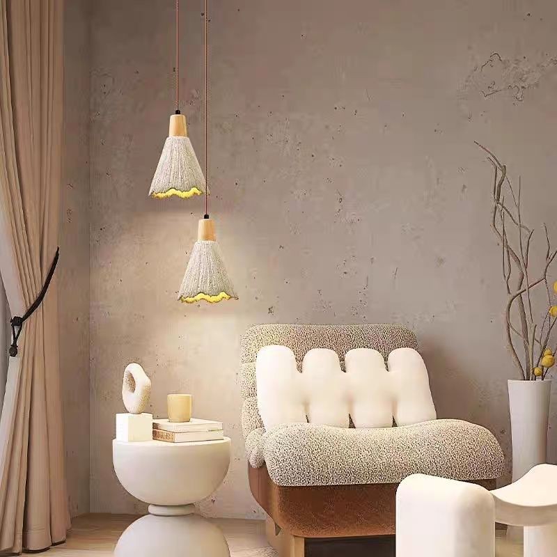 Đèn chùm xi măng phong cách công nghiệp, Đèn mặt dây chuyền bằng gỗ Led, Bàn ăn Cafe Phòng ngủ Đèn treo thương mại