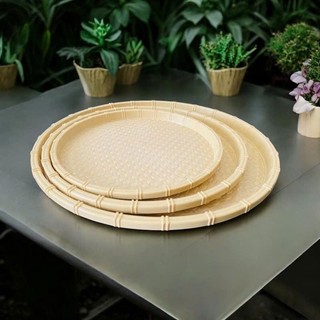 Mẹt nhựa tròn giả mây tre đan Khôi Nguyên, Đĩa mẹt tròn đựng bún đậu,đồ ăn vặt,mẹt gà - Trường An VN