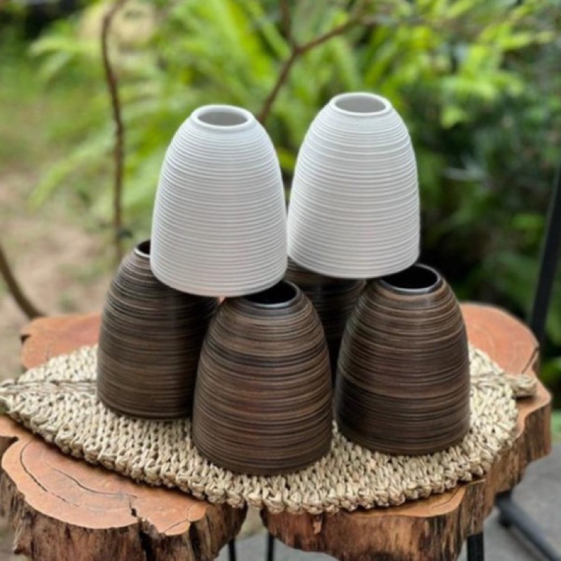 Bình gốm Chuông Mini Bình Cắm Hoa Siêu Đẹp Siêu Sang Màu Men Ganh Trắng Vân Khía gốm Bát Tràng