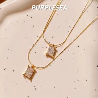 Vòng Cổ Thép Titan 18K Siêu Flash Vuông Zircon Vòng Cổ Nữ 2025 Mới Tối Giản Cơ Bản Phù Hợp Với Xương Đòn Dây Chuyền