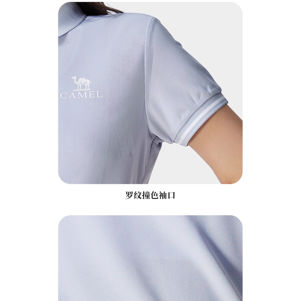 Ảnh Áo polo ngắn tay thể thao CAMEL nam nữ nhanh khô thoáng khí Áo thun thông thường 3