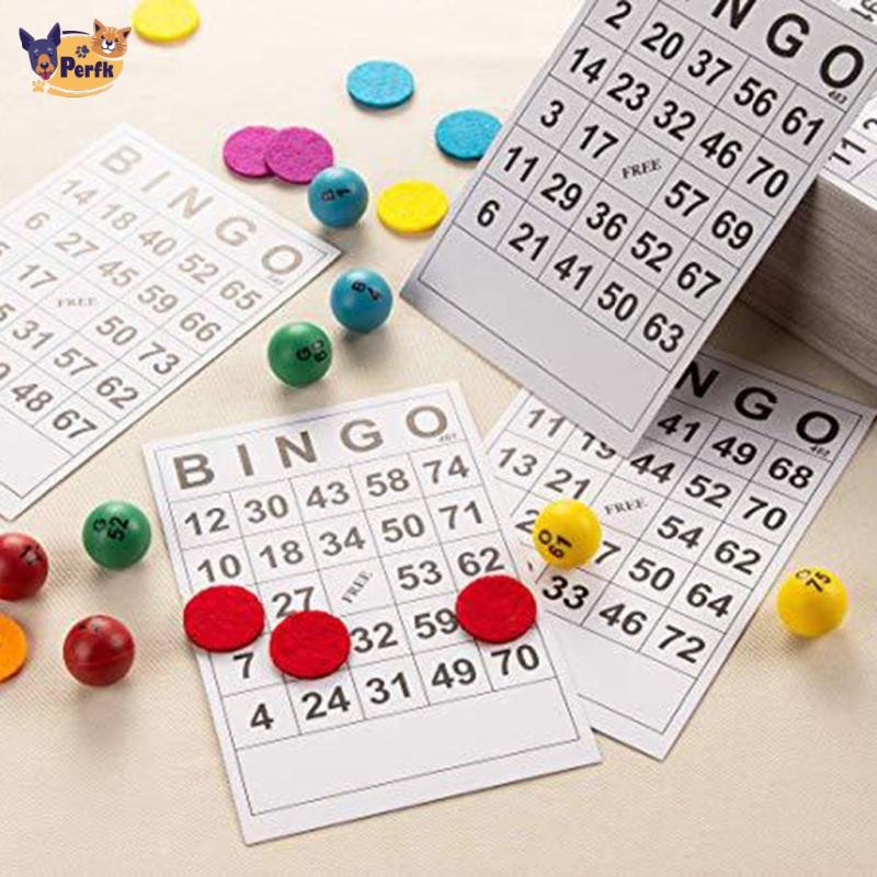 Bộ 60 Thẻ Bingo Lớn Dễ Đọc Cho Người Lớn & Trẻ Em Bingo Thẻ Trò Chơi Tờ 0 Đến 75 Chữ Số 5.9x7.1