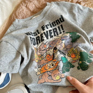 Áo thun trẻ em hè in hoạt hình Hàn Quốc, cotton dễ phối cho bé trai bé gái