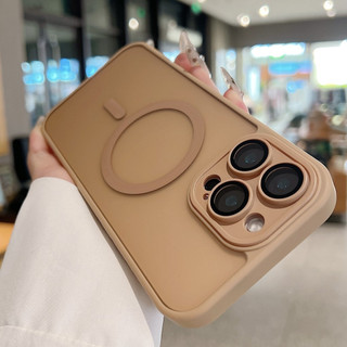 Yadun Từ Tính Mờ Acrylic Sa Mạc Vàng Matte Cho IPhone 16 15 14 Plus 13 12 11 Pro Max Ống Kính Bảo Vệ Toàn Diện Chống Vân Tay Chống Rơi