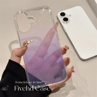 Ins Hàn Quốc Đơn Giản Chuyển Màu Tím Bling Sang Trọng Cao Cấp Vỏ Cho iPhone 11 16 16E 15 14 13 12 Pro Xs Max XR X 7 8 Plus SE Ốp Lưng TPU Mềm HD Trong Suốt Vỏ Điện Thoại Bảo Vệ Mặt Sau