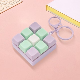 Móc khóa trò chơi bàn phím PURECOTTON0, Fidget Giải nén nút DIY Keycap 9 Đồ chơi chìa khóa bàn phím, Mặt dây chuyền túi sáng tạo giảm căng thẳng ngón tay chống căng thẳng cho bé trai bé gái