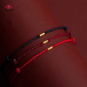 Hwetr Thời Trang Handmade Màu Vàng Hạt Dây Đỏ Tốt May Mắn Lắc Tay Có Thể Điều Chỉnh Vòng Tay Quyến Rũ Dành Cho Nữ Nam Người Yêu Quà Tặng Mới