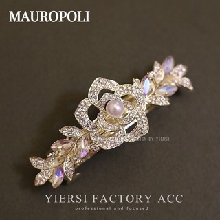 Mauropoli [Sẵn Sàng] Camellia Kim Cương Giả Sang Trọng Kẹp Tóc Nửa Dây Buộc Đuôi Ngựa Kẹp Mũ Đội Đầu Kẹp Bên Kẹp Mùa Xuân Kẹp Tóc