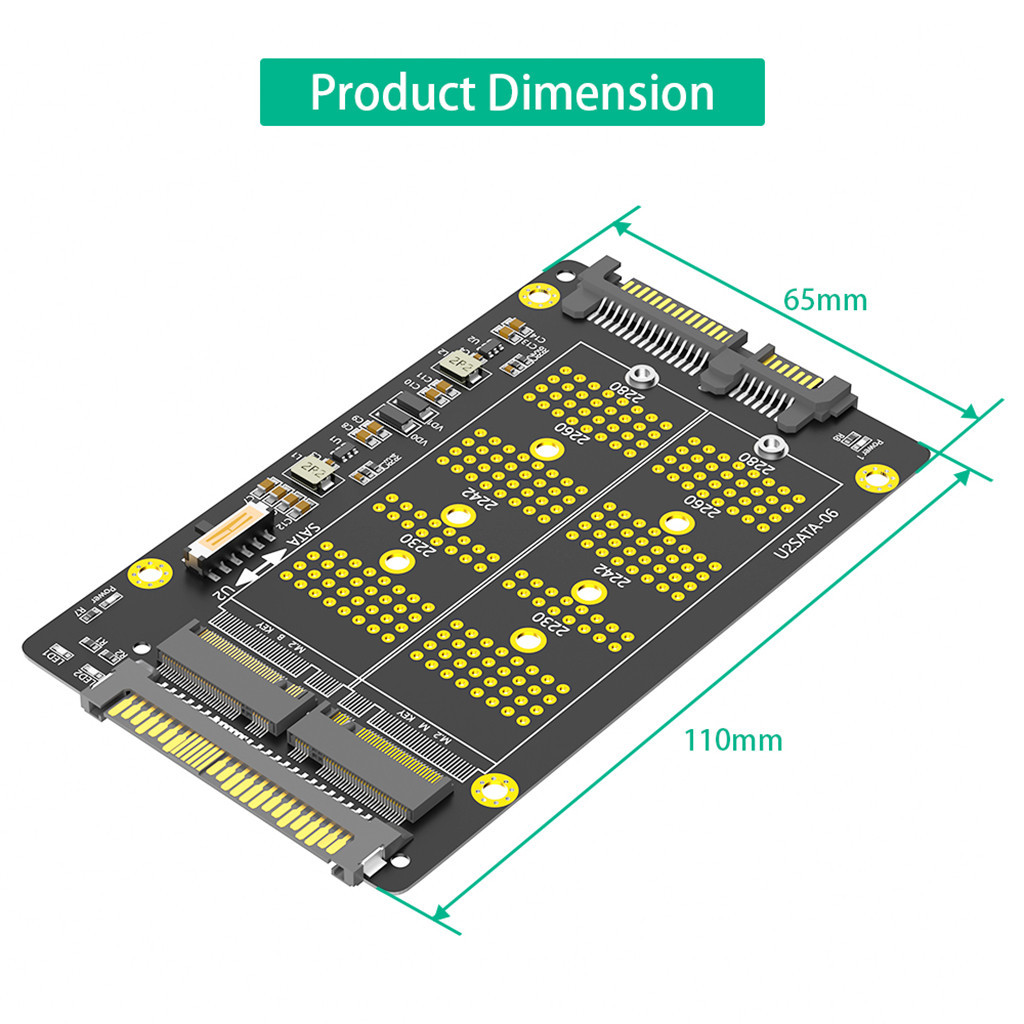 Jmt Phiên bản mới Combo M.2 (NGFF) NVME PCI-E SSD sang U.2 SFF-8639 & M.2 (NGFF) SATA SSD sang SATA Adapter