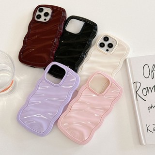 Ốp điện thoại thời trang màu hồng trắng gợn sóng 2 trong 1 cho iPhone 15 Promax 15Pro 14Promax 12 13 Pro Max 14Pro 11 Ốp lưng silicon mềm màu trơn chống sốc cho nữ cô gái