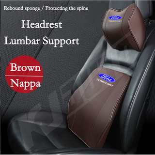 Lãnh thổ Ford Xe Ô Tô Tựa Đầu Gối Còn Lại Đầu Nappa Đệm Da Ô Tô Thoáng Khí Thắt Lưng Hỗ Trợ Gối Cho Lãnh thổ CX743 CX756 Đua ST Dòng Phụ Kiện
