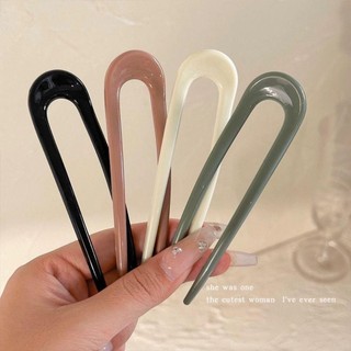 [COD] Kẹp tóc phong cách Trung Quốc NOOKSTORY, Kẹp tóc hình chữ U PVC phong cách Trung Quốc, Thiết kế hình chữ U nhiều màu đơn giản Đầu thịt viên hiện vật nữ