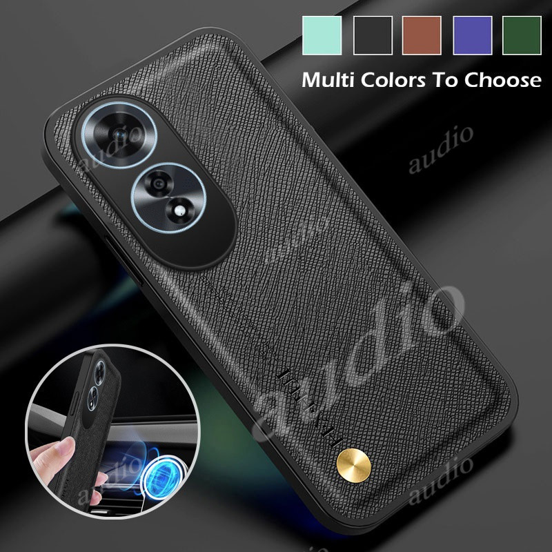 Ốp điện thoại Chống Sốc Cho Oppo a60 4G 2024 Ốp điện thoại Chống Sốc Da Sang Trọng Cho Oppo a60 A 60 60A OppoA60 4G Xe Từ Tính Giá Đỡ Mặt Sau