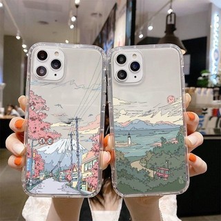Ốp Lưng Phong Cảnh Đường Phố Anime Cho Redmi Note 13 Pro 5G 12 4G 11 11S 12S 10 8 12 13 Pro Plus Redmi 12 12C 13C A2 A1 Plus 9A 9C 10C 9T 9 10 Bao Mềm Vuông Trong Suốt Ống Kính TPU Bảo vệ