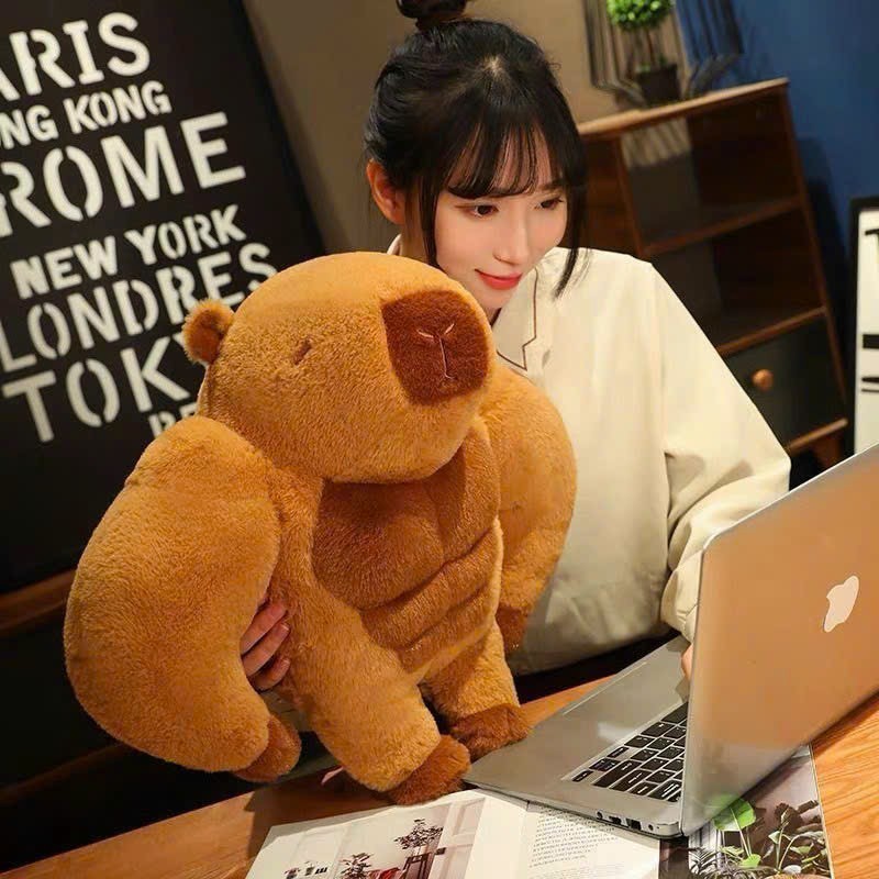 Gấu Bông Capybara Cơ Bắp 6 Múi, Capybara 6 Mũi Cao To ngỗ nghĩnh,Sản phẩm Cao Cấp Babisu