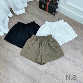 Quần short nữ dập nổi 3D xốp phồng hàng đẹp xinh xắn - Quần sooc xốp hoa phối nhiều kiểu áo năng động