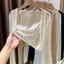 Khăn choàng nữ EBINLANDS, Áo len dệt kim mỏng dáng rộng, Áo sơ mi điều hòa không khí cổ chữ V màu trơn rỗng chất lượng cao dành cho nữ