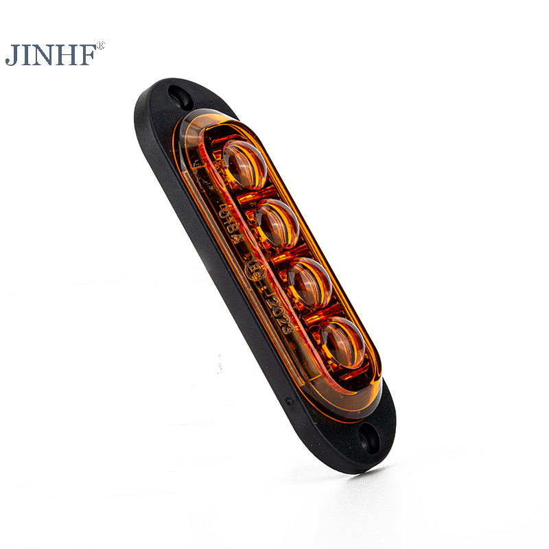 Jinhf 12V 24V Xe Tải LED Bên Đánh Dấu Ánh Sáng Xe Trailer DOT E8 Đánh Dấu Phản Quang Van Giải Phóng Đèn Cho Xe Tải RV Xe Buýt Thuyền HOT