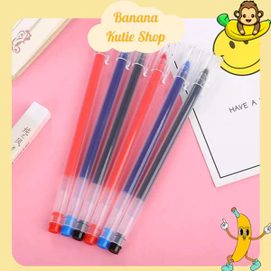 Bút Bi Mực Gel Thân Trong Suốt Basic Bút Bi Nước Mực Gel Khô Nhanh Ngòi 0.5mm, Mực Đều, Nét Chữ Đẹp