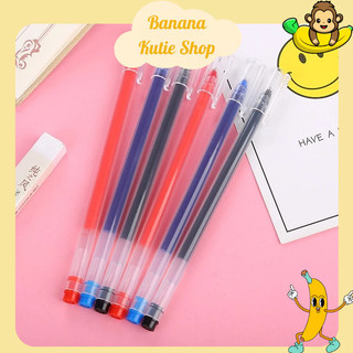 Bút Bi Mực Gel Thân Trong Suốt Basic Bút Bi Nước Mực Gel Khô Nhanh Ngòi 0.5mm, Mực Đều, Nét Chữ Đẹp