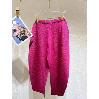 Miyake Quần Xếp Ly Nữ Phong Cách Mới Mùa Hè Kích Thước Lớn Quần Chuối Rời Eo Cao Đến Mắt Cá Chân Quần Nữ Phong Cách Mỏng