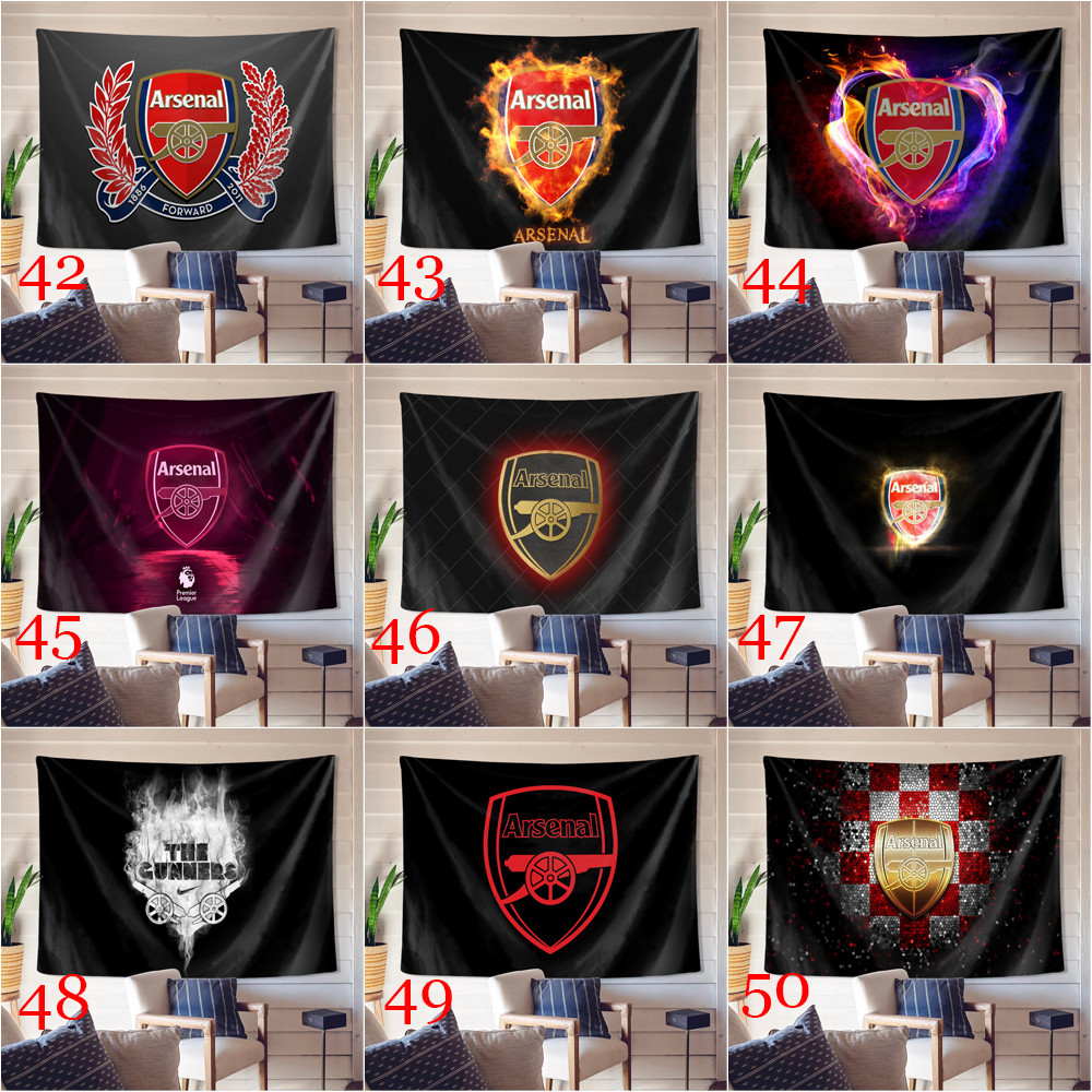 Arsenal F.C. Logo Tấm Thảm Treo Tường Có Kẹp Tấm Thảm Polyester Phòng Ngủ Treo Tường Tấm Thảm Trang Trí Nhà Cửa