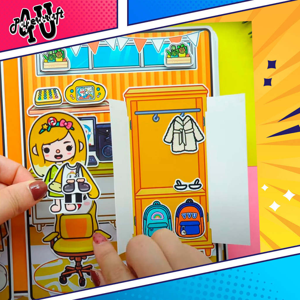 ĐỒ CHƠI NGÔI NHÀ BÚP BÊ GIẤY CẮT THỦ CÔNG DIY - TOCA LIFE WORLD -  MẪU TA067 Ngôi nhà búp bê đồ chơi giấy thủ công toca