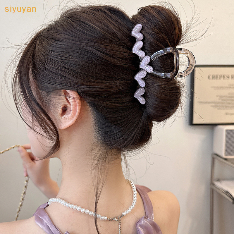 Siyuyan Mới Ngọt Ngào Trong Suốt Trái Tim Vuốt Tóc Cho Nữ Cô Gái Thanh Lịch Tình Yêu Vuốt Tóc Kẹp Tóc Thời Trang Phụ Kiện Tóc VN