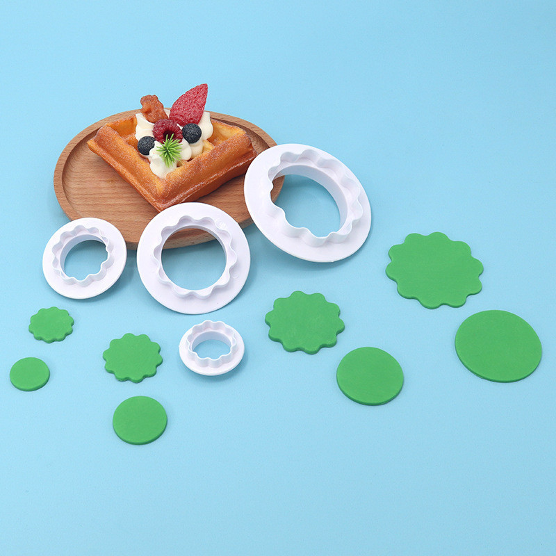 4 Hai Mặt Tròn Cắt Bánh Quy Khuôn Váy DIY Cắt Dụng Cụ Nhà Bếp Mô Phỏng Trang Trí Bánh Khuôn DIY Khuôn Nướng Bánh