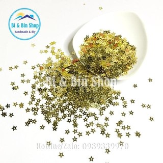 30g Kim Sa Ngôi Sao Phẳng 5mm Màu Kim Đính Kết Trang Phục, Làm Phụ Kiện Thời Trang.