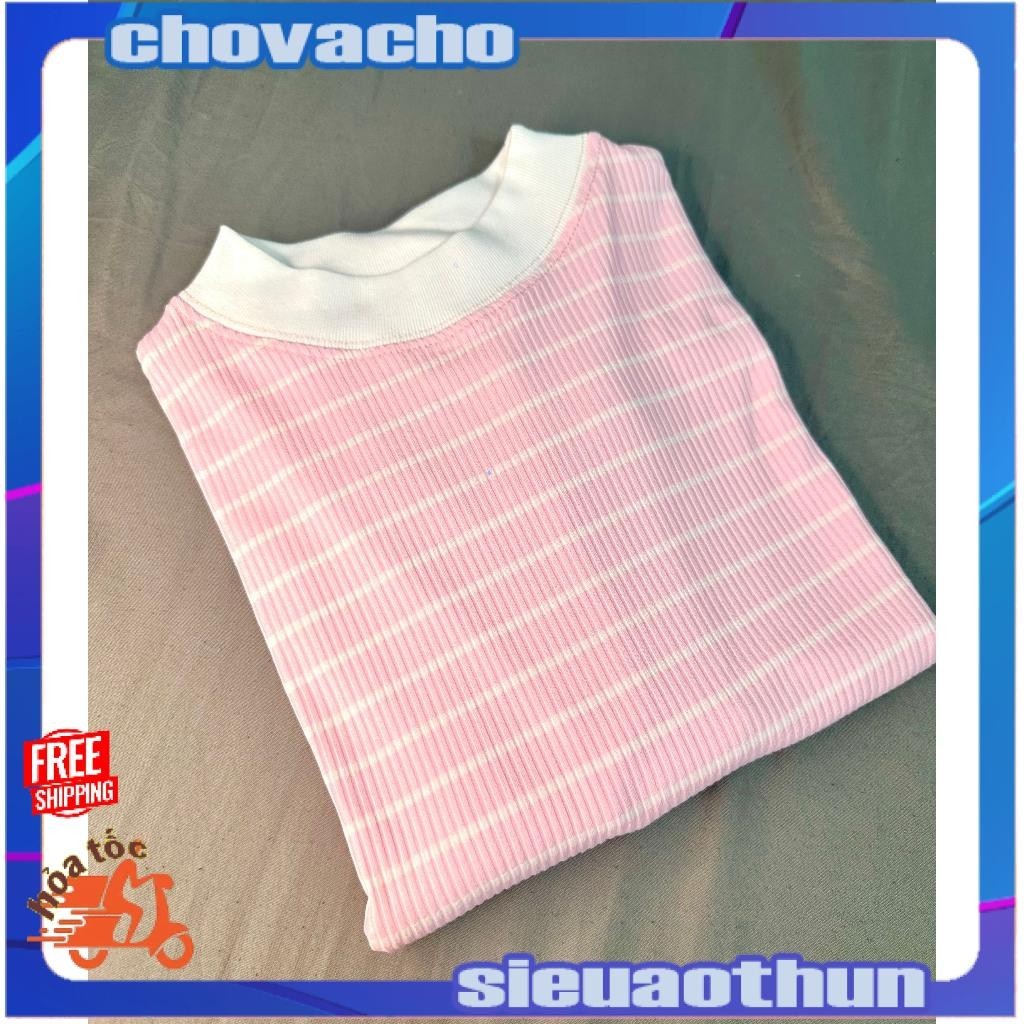 Áo thun Stee Cổ ôm Sọc ngang B&W CVC - Giá sỉ Unisex