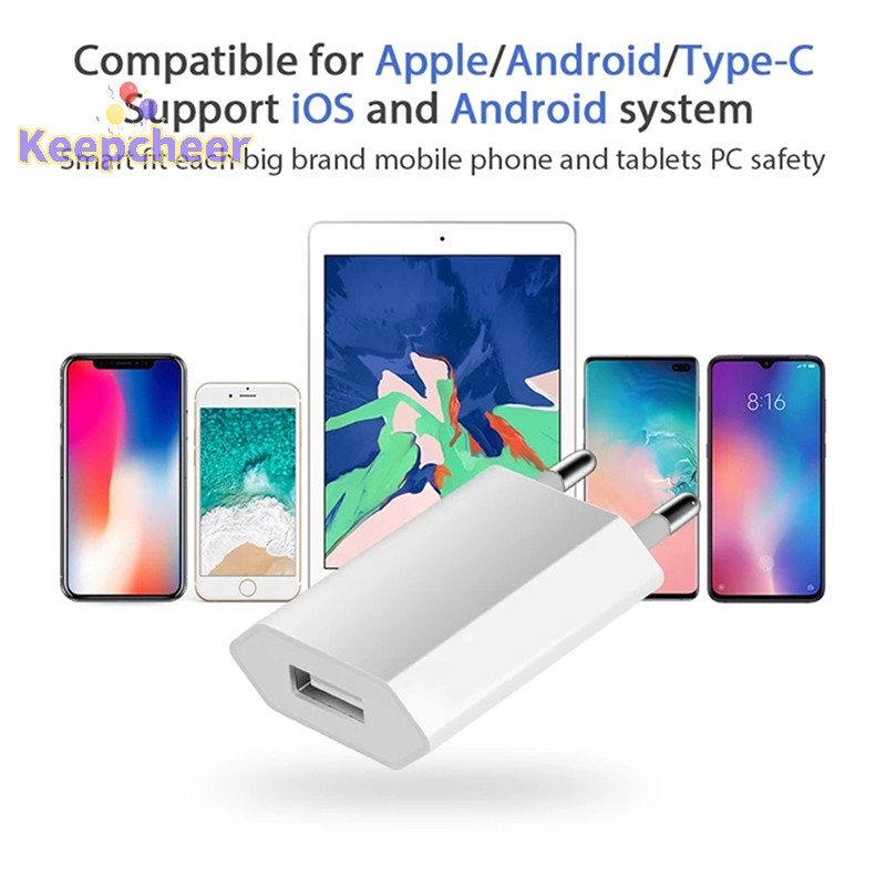 [Keepcheer] Bộ sạc điện thoại USB Châu Âu EU Cắm USB AC Du lịch Bộ đổi nguồn sạc tường [Mới]