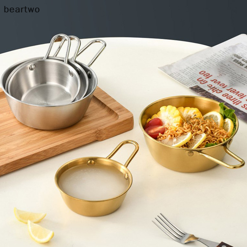 < Beartwo > Bát rượu gạo tròn có tay cầm bằng thép không gỉ Bát đựng nước sốt thực phẩm gia dụng Cốc Bộ đồ ăn Đồ ăn Đồ dùng nhà bếp Đẹp